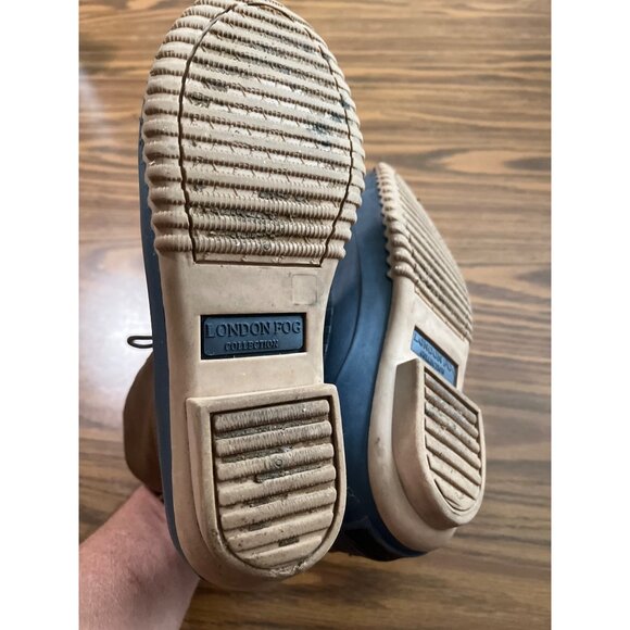 London Fog Wonder 3 lace up brown blue rain boots size 6 - Picture 5 of 7